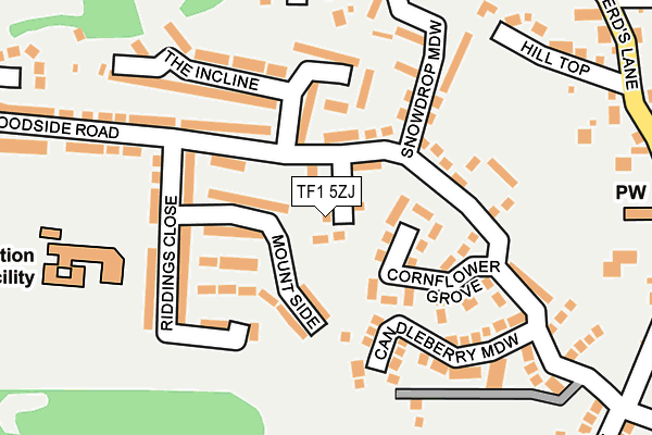 TF1 5ZJ map - OS OpenMap – Local (Ordnance Survey)