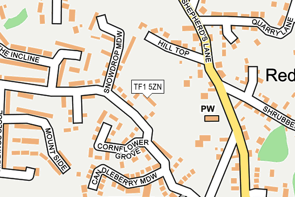TF1 5ZN map - OS OpenMap – Local (Ordnance Survey)