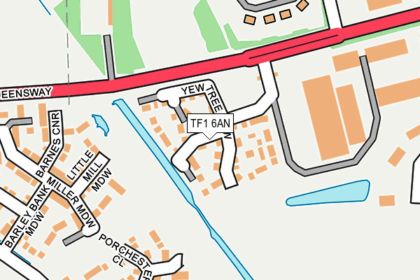 TF1 6AN map - OS OpenMap – Local (Ordnance Survey)