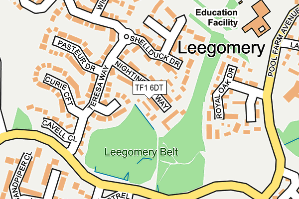 TF1 6DT map - OS OpenMap – Local (Ordnance Survey)