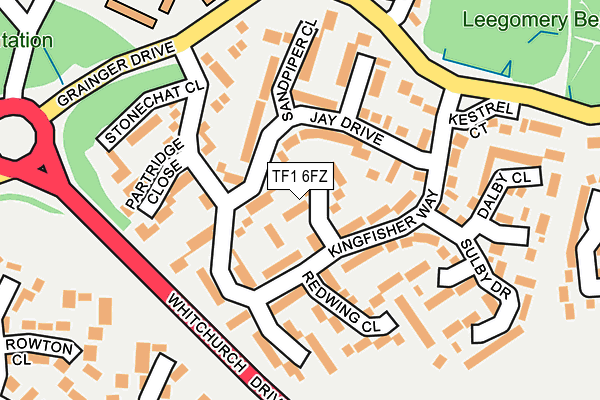 TF1 6FZ map - OS OpenMap – Local (Ordnance Survey)