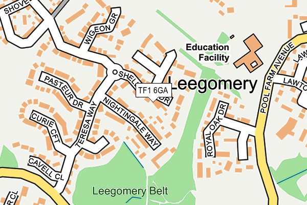 TF1 6GA map - OS OpenMap – Local (Ordnance Survey)