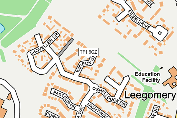 TF1 6GZ map - OS OpenMap – Local (Ordnance Survey)