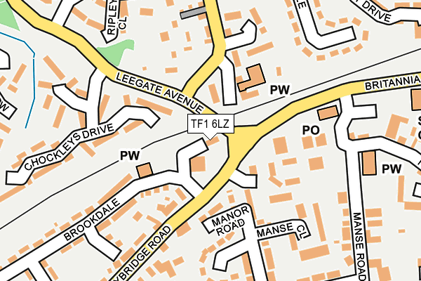 TF1 6LZ map - OS OpenMap – Local (Ordnance Survey)