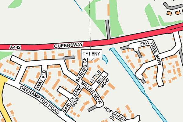 TF1 6NY map - OS OpenMap – Local (Ordnance Survey)