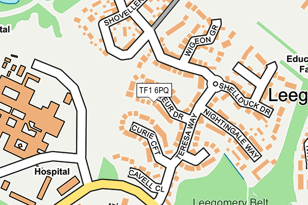 TF1 6PQ map - OS OpenMap – Local (Ordnance Survey)