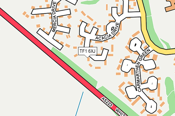 TF1 6XJ map - OS OpenMap – Local (Ordnance Survey)