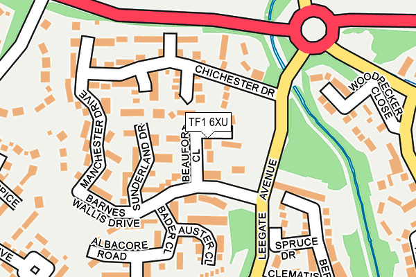 TF1 6XU map - OS OpenMap – Local (Ordnance Survey)
