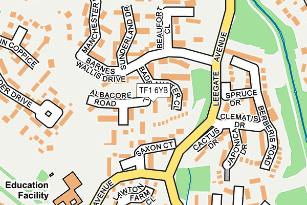 TF1 6YB map - OS OpenMap – Local (Ordnance Survey)