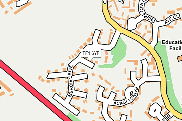 TF1 6YF map - OS OpenMap – Local (Ordnance Survey)
