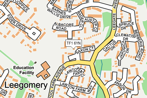 TF1 6YN map - OS OpenMap – Local (Ordnance Survey)