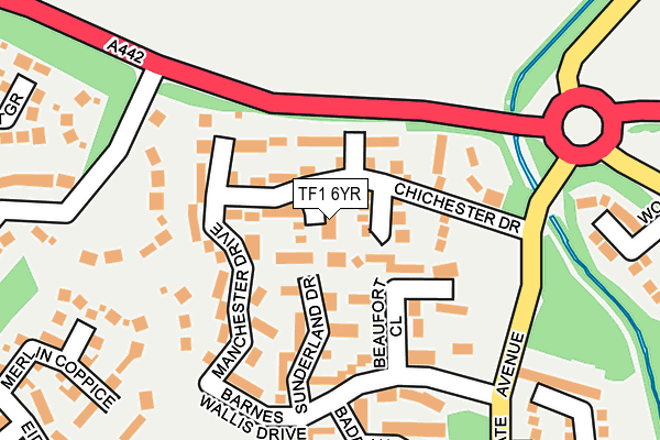 TF1 6YR map - OS OpenMap – Local (Ordnance Survey)