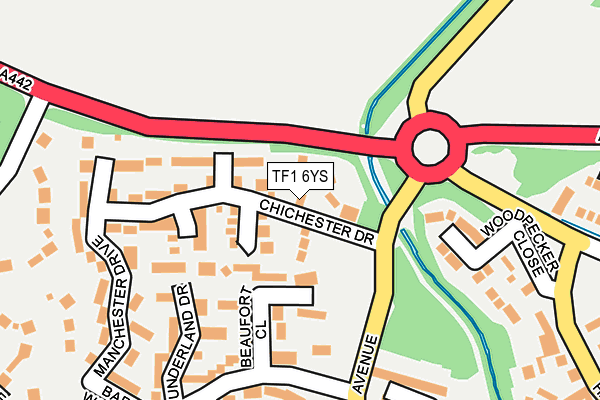 TF1 6YS map - OS OpenMap – Local (Ordnance Survey)