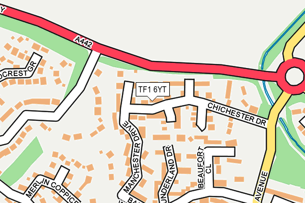 TF1 6YT map - OS OpenMap – Local (Ordnance Survey)