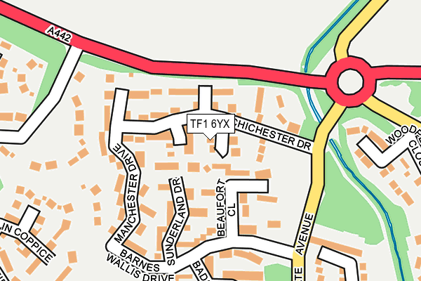 TF1 6YX map - OS OpenMap – Local (Ordnance Survey)