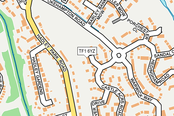 TF1 6YZ map - OS OpenMap – Local (Ordnance Survey)