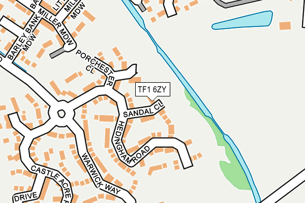 TF1 6ZY map - OS OpenMap – Local (Ordnance Survey)