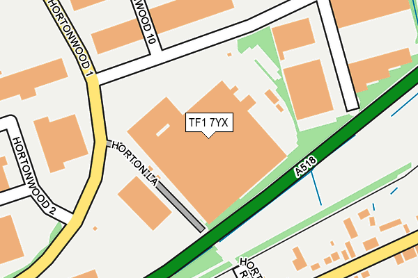 TF1 7YX map - OS OpenMap – Local (Ordnance Survey)
