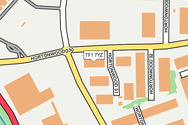 TF1 7YZ map - OS OpenMap – Local (Ordnance Survey)