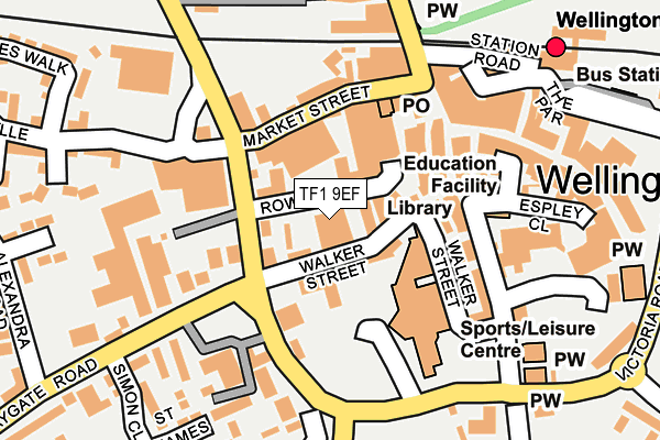 TF1 9EF map - OS OpenMap – Local (Ordnance Survey)