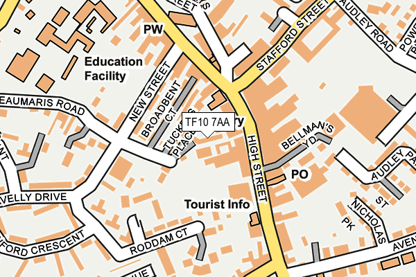 TF10 7AA map - OS OpenMap – Local (Ordnance Survey)