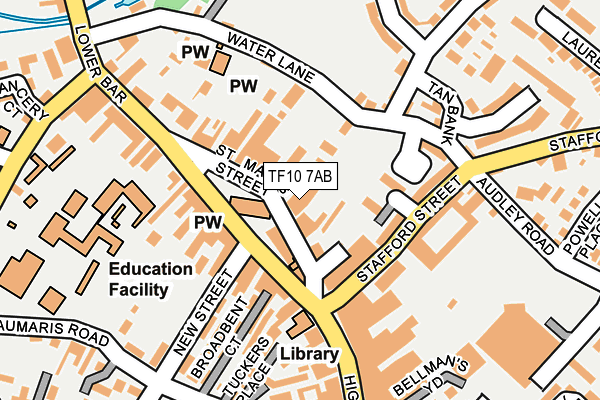 TF10 7AB map - OS OpenMap – Local (Ordnance Survey)