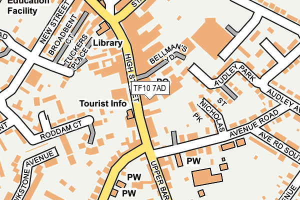 TF10 7AD map - OS OpenMap – Local (Ordnance Survey)