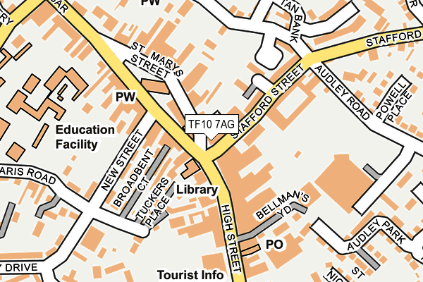 TF10 7AG map - OS OpenMap – Local (Ordnance Survey)