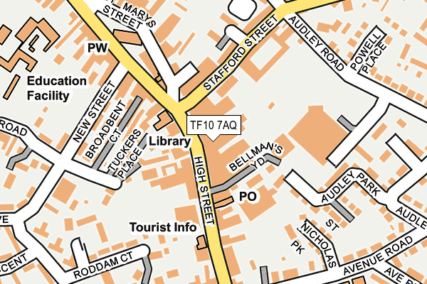 TF10 7AQ map - OS OpenMap – Local (Ordnance Survey)