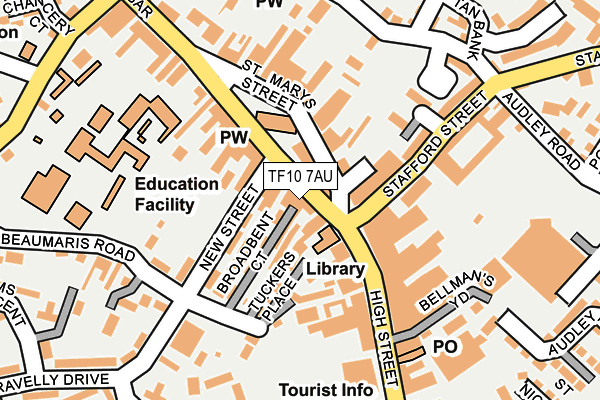 TF10 7AU map - OS OpenMap – Local (Ordnance Survey)