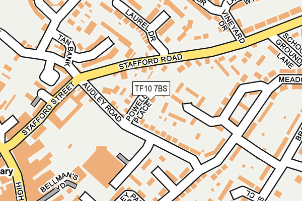 TF10 7BS map - OS OpenMap – Local (Ordnance Survey)