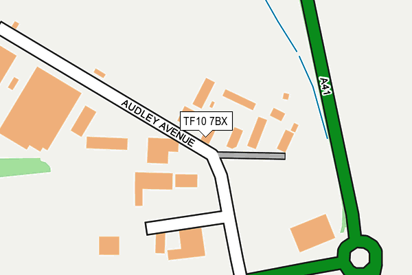 TF10 7BX map - OS OpenMap – Local (Ordnance Survey)