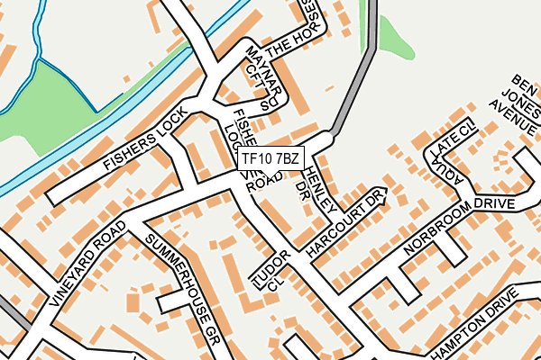 TF10 7BZ map - OS OpenMap – Local (Ordnance Survey)