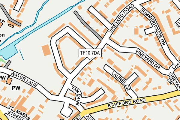 TF10 7DA map - OS OpenMap – Local (Ordnance Survey)