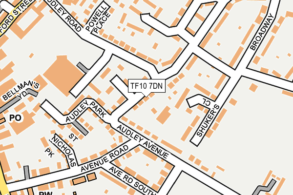 TF10 7DN map - OS OpenMap – Local (Ordnance Survey)