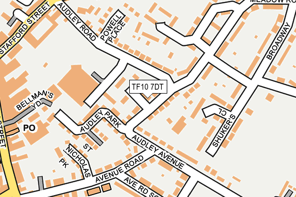 TF10 7DT map - OS OpenMap – Local (Ordnance Survey)
