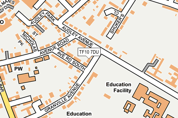 TF10 7DU map - OS OpenMap – Local (Ordnance Survey)