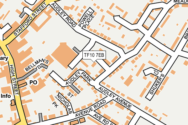 TF10 7EB map - OS OpenMap – Local (Ordnance Survey)