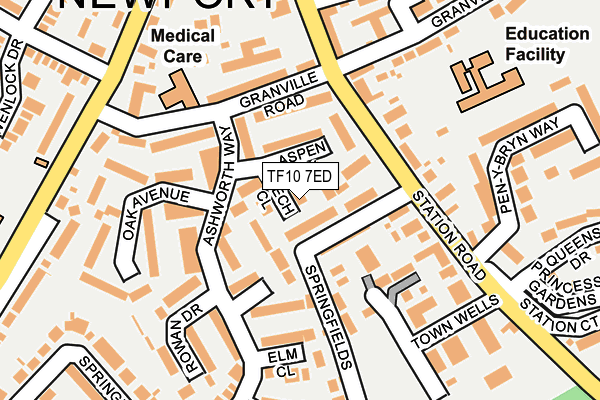 TF10 7ED map - OS OpenMap – Local (Ordnance Survey)