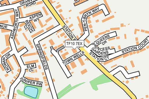 TF10 7EX map - OS OpenMap – Local (Ordnance Survey)