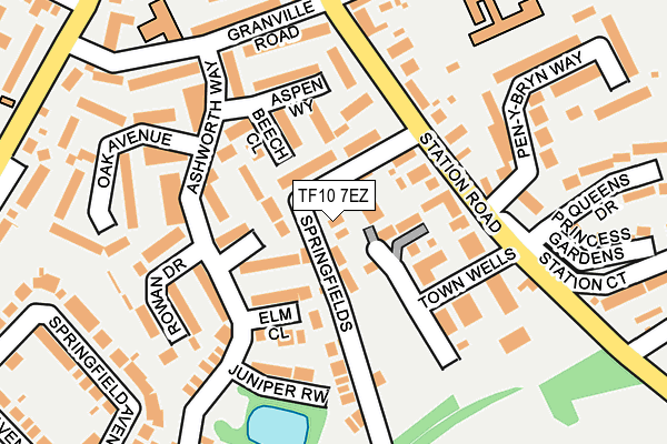 TF10 7EZ map - OS OpenMap – Local (Ordnance Survey)