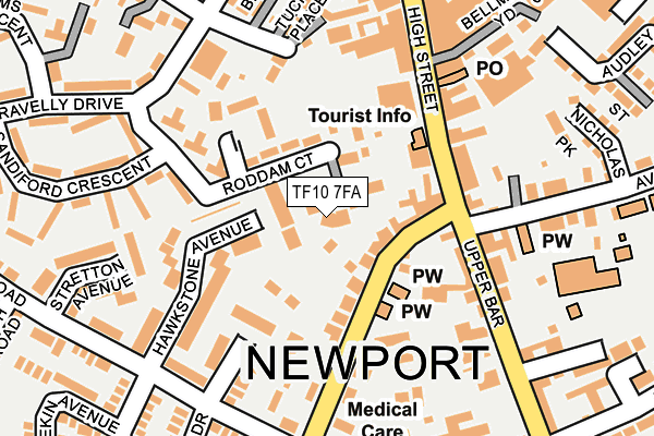 TF10 7FA map - OS OpenMap – Local (Ordnance Survey)