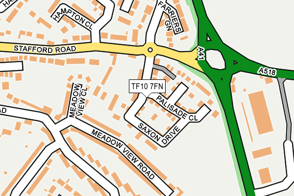 TF10 7FN map - OS OpenMap – Local (Ordnance Survey)