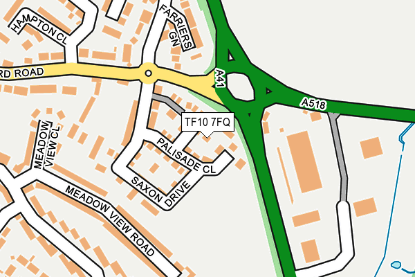 TF10 7FQ map - OS OpenMap – Local (Ordnance Survey)
