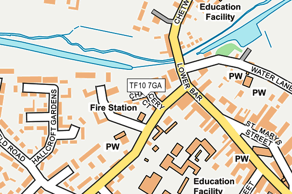 TF10 7GA map - OS OpenMap – Local (Ordnance Survey)