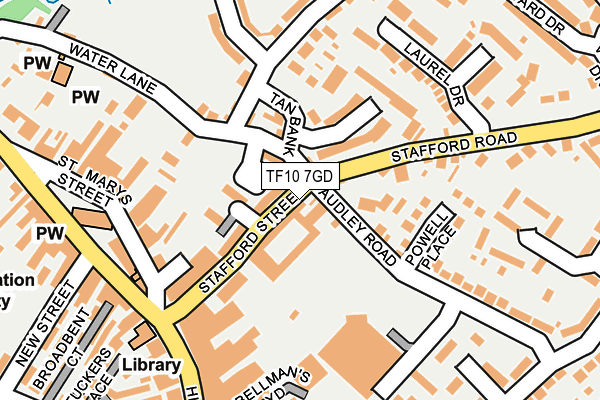 TF10 7GD map - OS OpenMap – Local (Ordnance Survey)