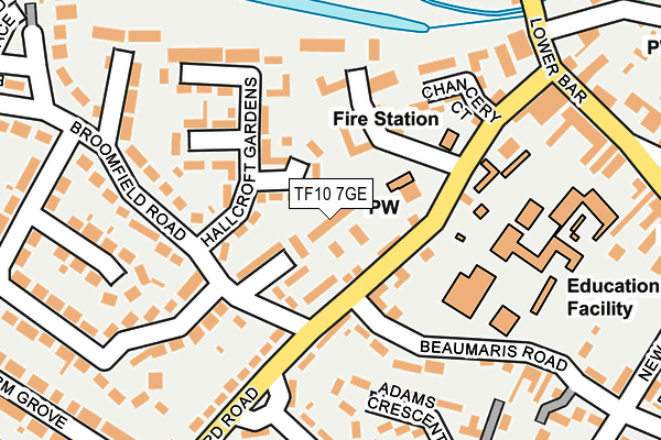 TF10 7GE map - OS OpenMap – Local (Ordnance Survey)