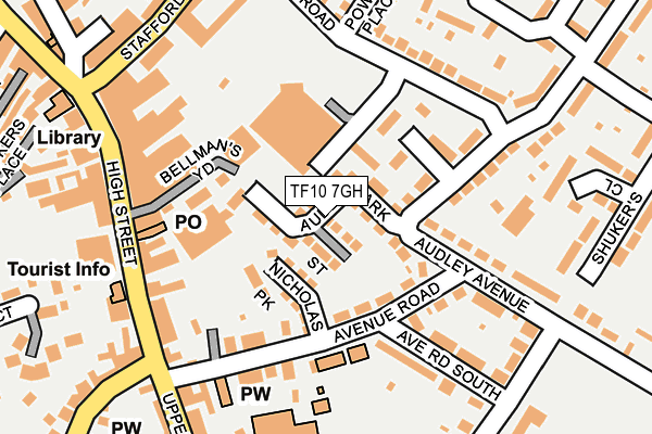 TF10 7GH map - OS OpenMap – Local (Ordnance Survey)