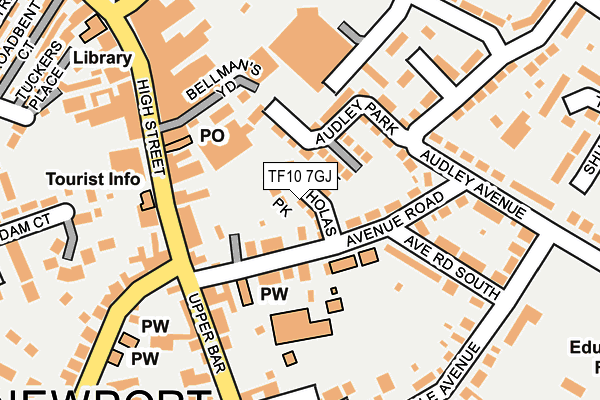 TF10 7GJ map - OS OpenMap – Local (Ordnance Survey)