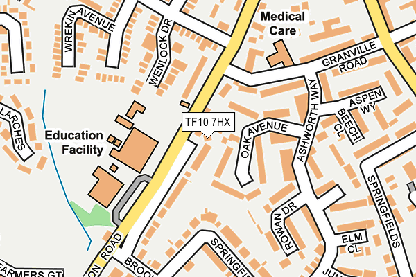 TF10 7HX map - OS OpenMap – Local (Ordnance Survey)